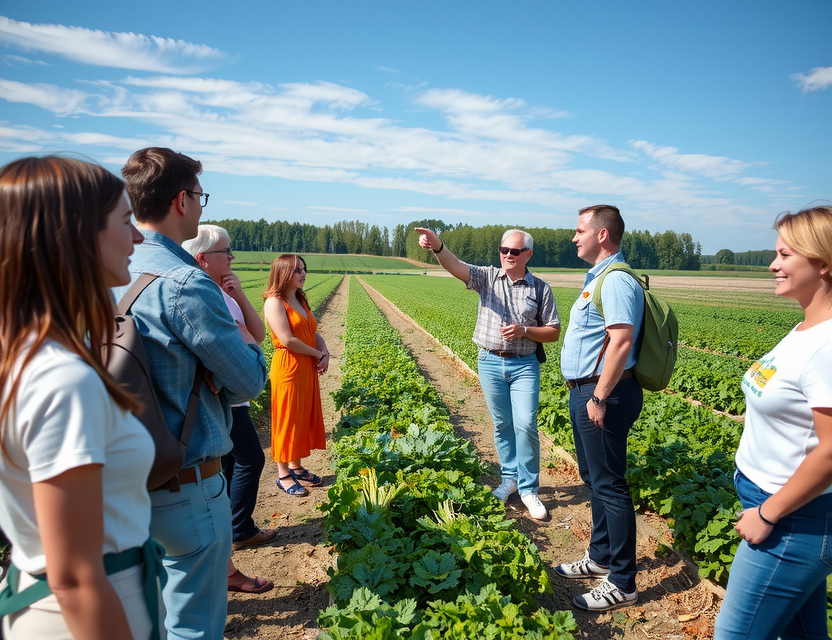 Farm tour group at Green Acres Homestead